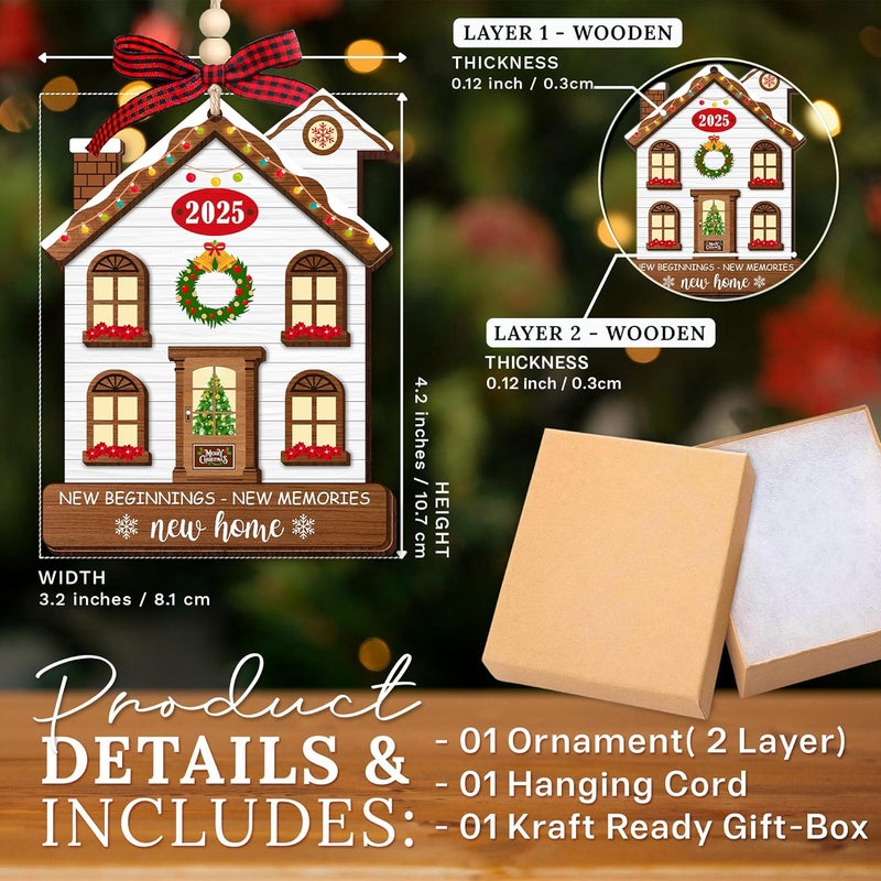 HEXMOZ New Home Ornament 2025 - Best Housewarming Gifts 2025 - New Home Gift Ideas - House Warming Gifts - First House Gift for Owners, Couples, Men, Women - Our First Christmas Ceramic Keepsake - Image 2